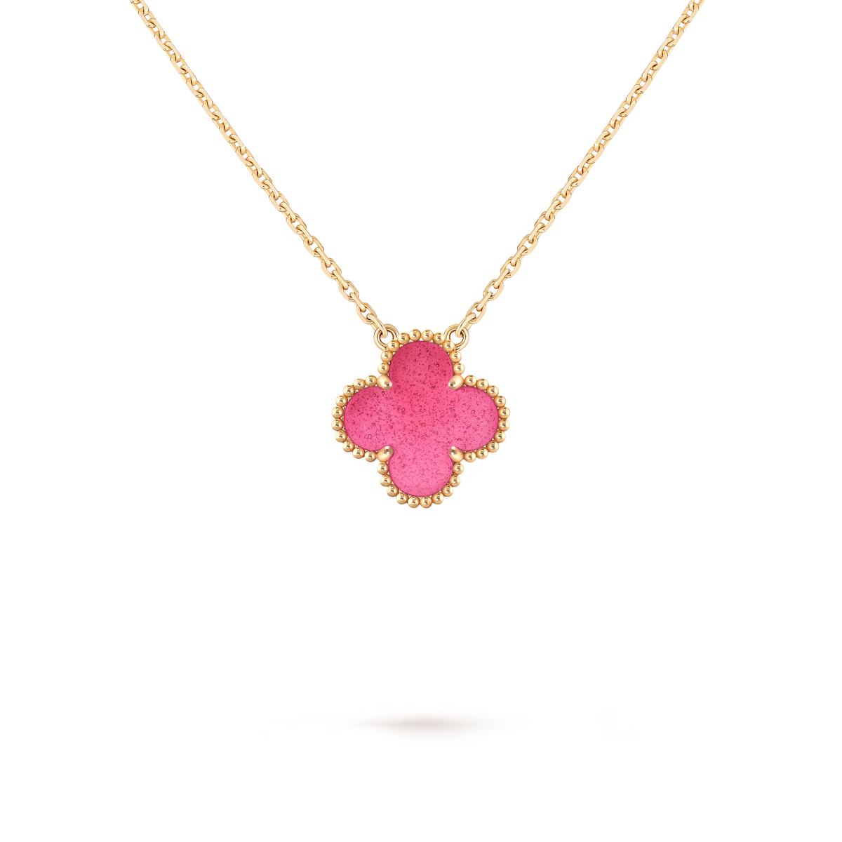 VAN CLEEF & ARPELS VINTAGE ALHAMBRA PENDANT 18K YELLOE GOLD ENAMEL