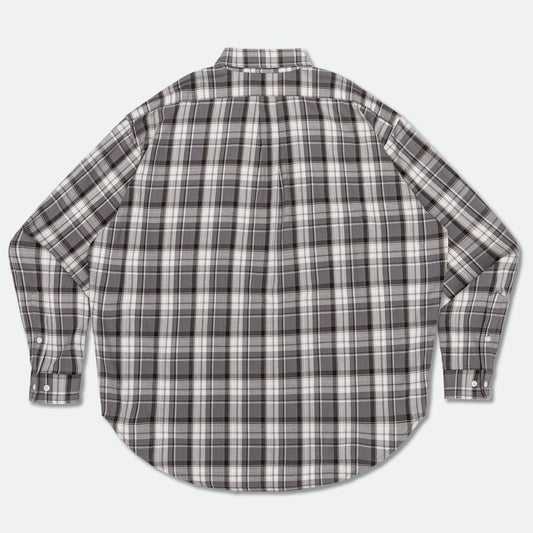 HOOGAH 24SS BALLON OVERSIZE S/S SHIRT-CHECK-BLACK/WHITE