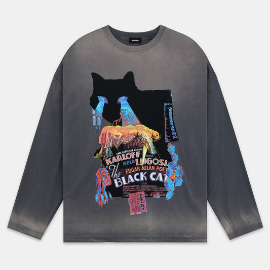 WE11DONE 23FW CAT PRINT LONG SLEEVE TEE