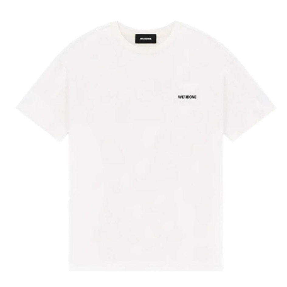 WE11DONE IVORY COTTON MINI LOGO TEE