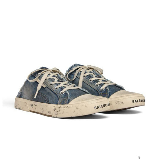 BALENCIAGA FLAT PARIS DENIM MULES