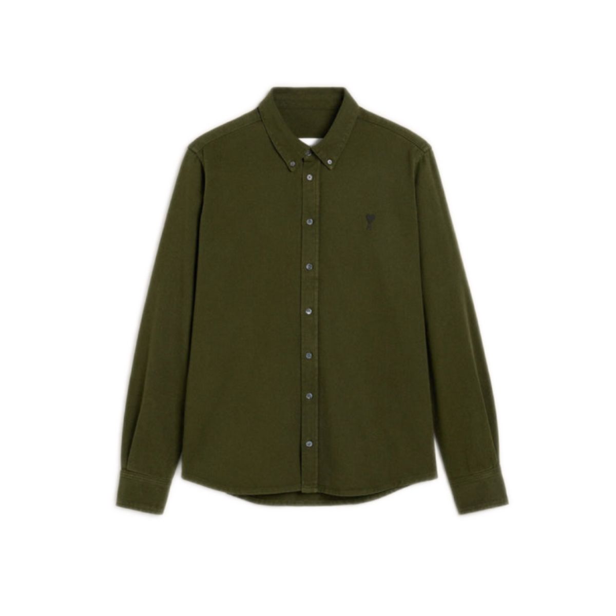 AMI PARIS GREEN COTTON BUTTON DOWN AME DE COEUR SHIRT