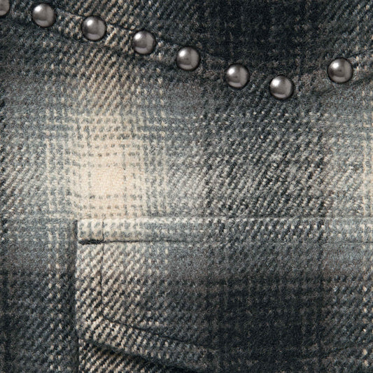 SUPREME 25FW STUDDED SHADOW ZIP UP SHIRT