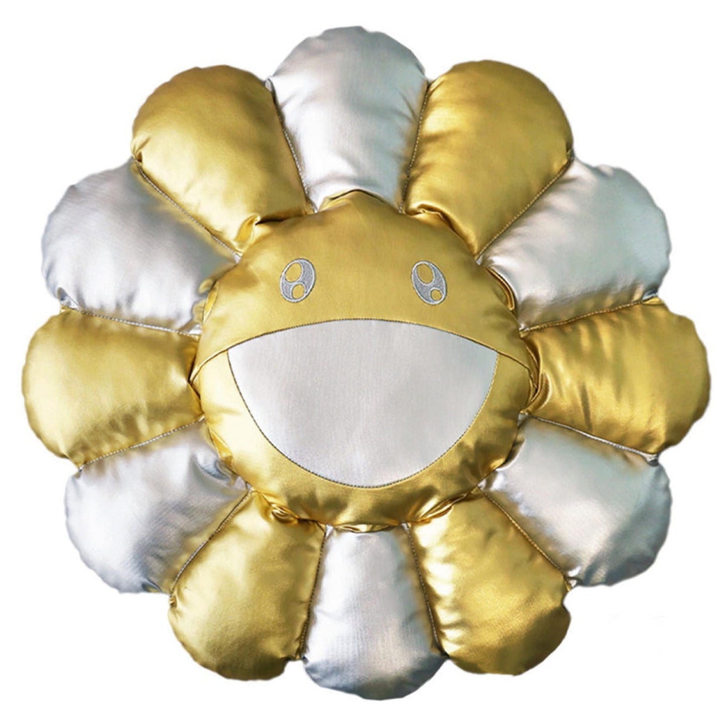 村上隆-KAIKAI KIKI MURAKAMI FLOWER CUSHION SILVER/GOLD(30CM)