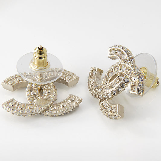 CHANEL METAL AND STRASS EARRINGS