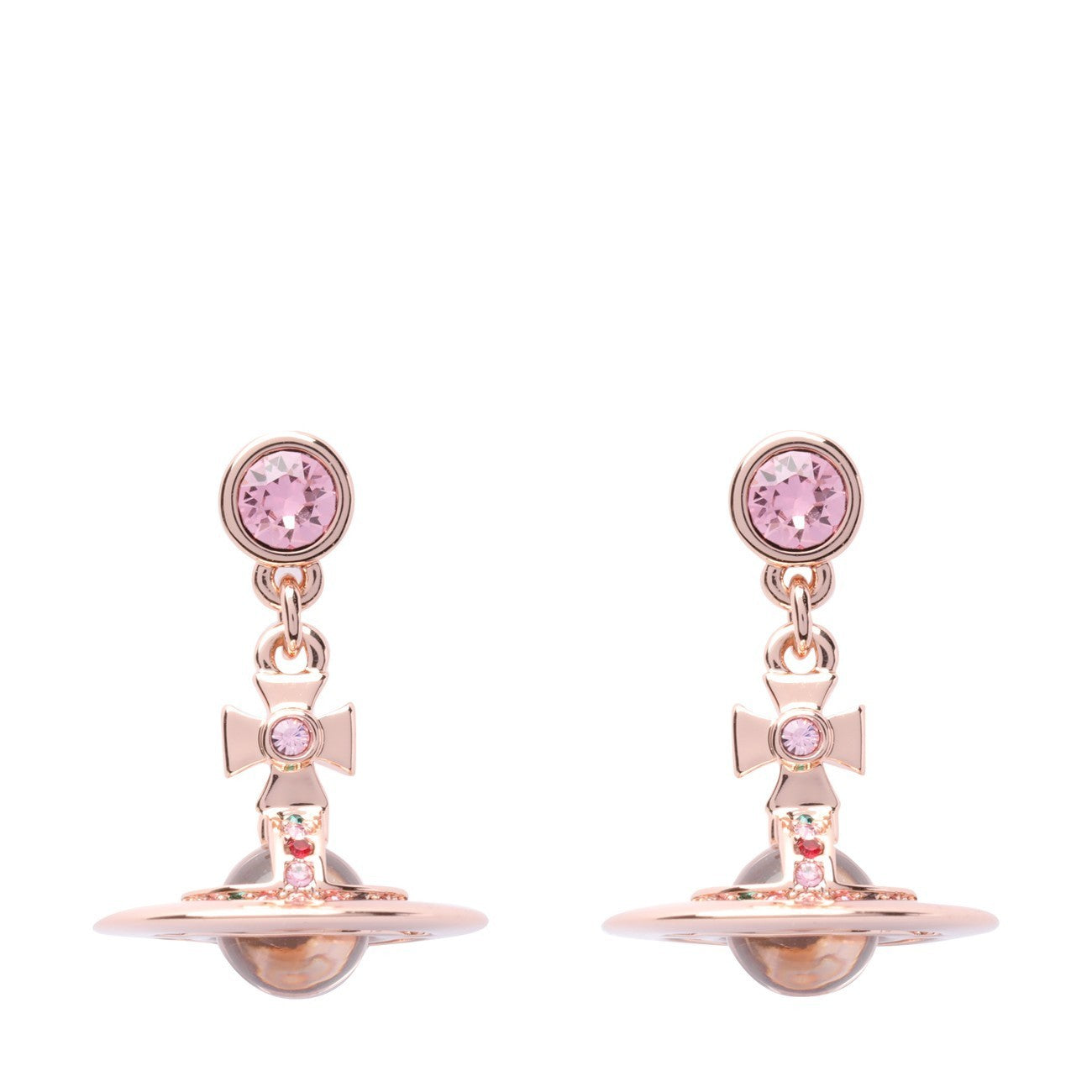 VIVIENNE WESTWOOD BRASS EARRINGS (PINK GOLD)