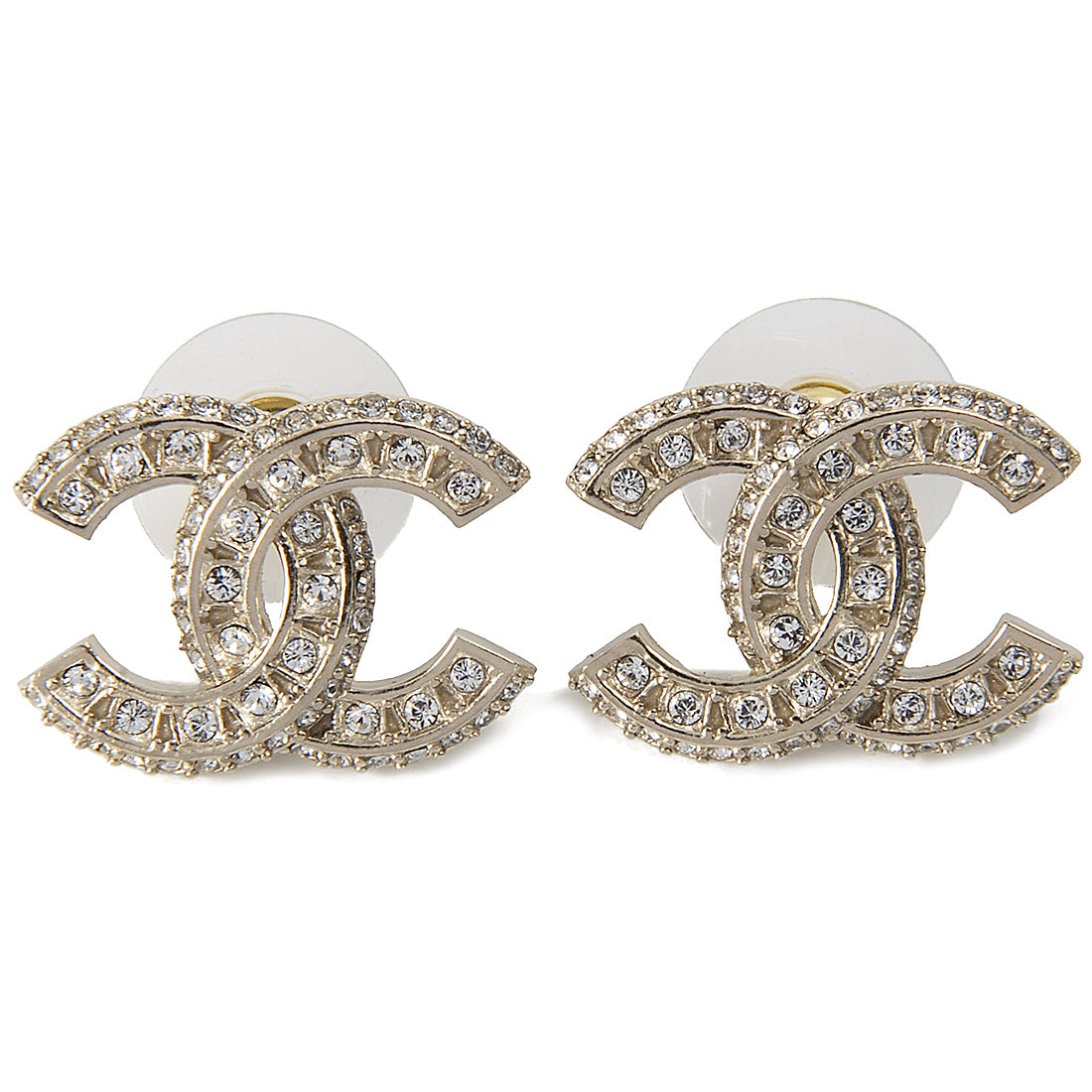 CHANEL METAL AND STRASS EARRINGS