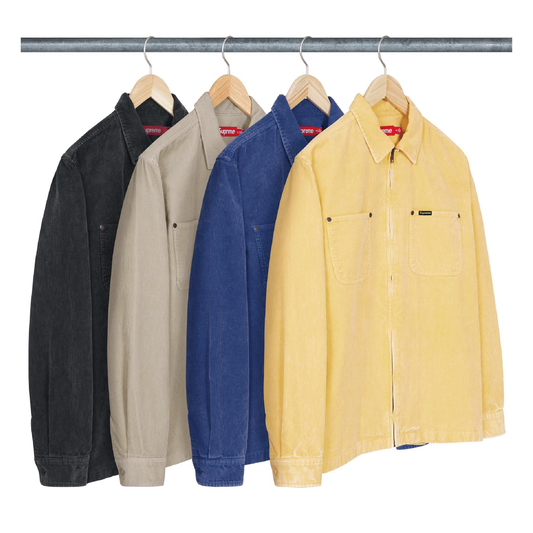 SUPREME 24SS WASHED CORDUROY ZIP UP SHIRT