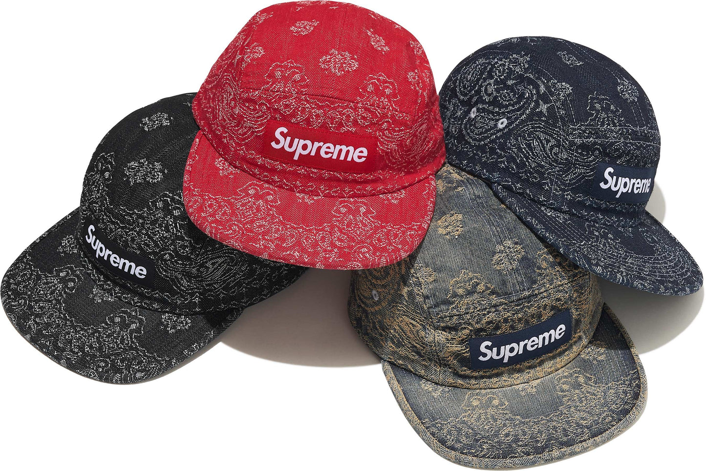 SUPREME 25SS BANDANA JACQUARD DENIM CAMP CAP