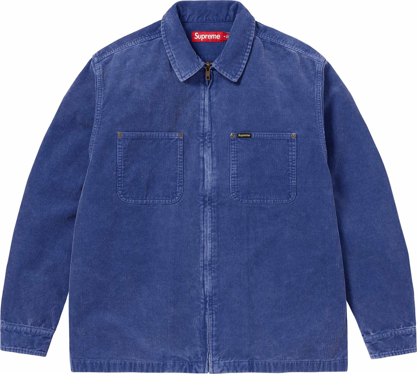 SUPREME 24SS WASHED CORDUROY ZIP UP SHIRT