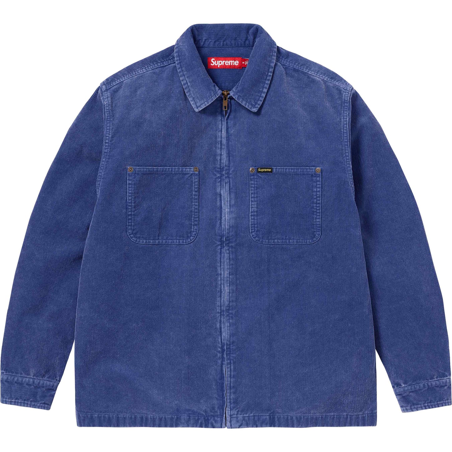 SUPREME 24SS WASHED CORDUROY ZIP UP SHIRT