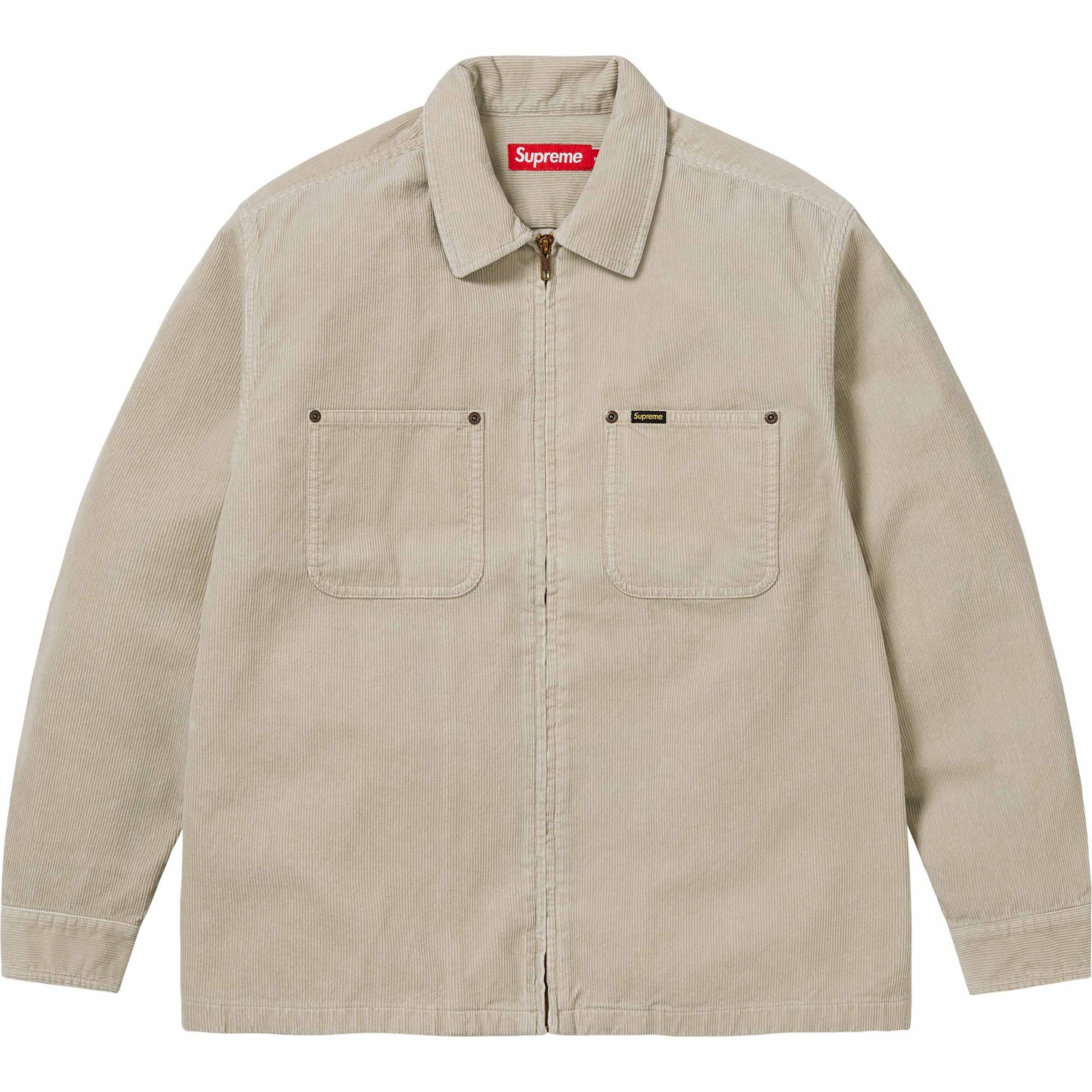 SUPREME 24SS WASHED CORDUROY ZIP UP SHIRT