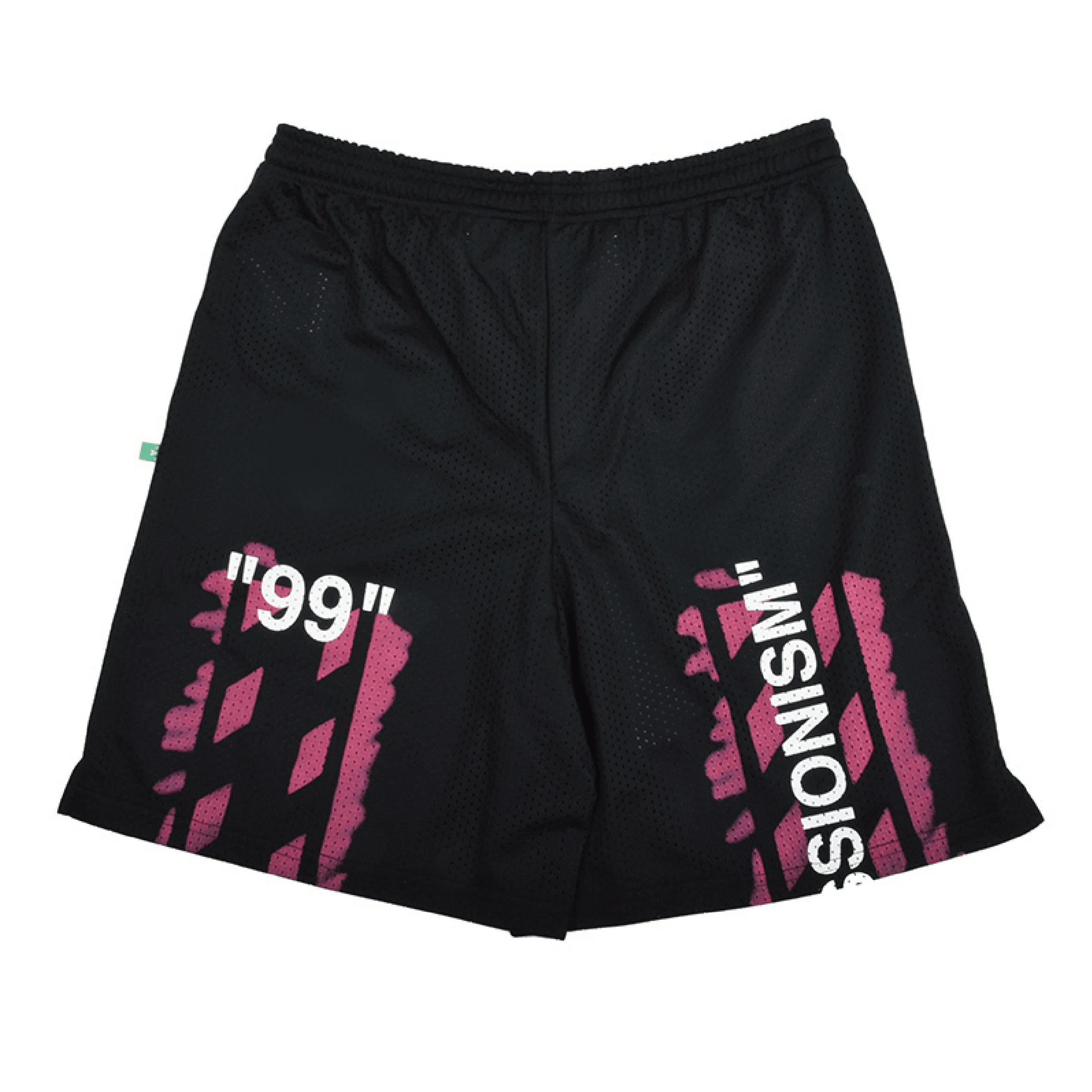 OFF WHITE DIAG STENCIL MESH SHORTS-