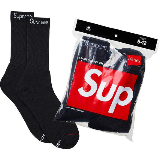 SUPREME HANES CREW SOCKS (4 PACK) - CONCEPTSTOREHK