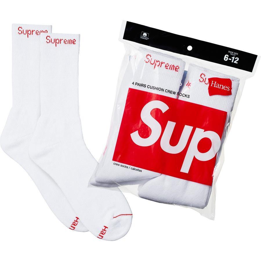 SUPREME HANES CREW SOCKS (4 PACK) - CONCEPTSTOREHK