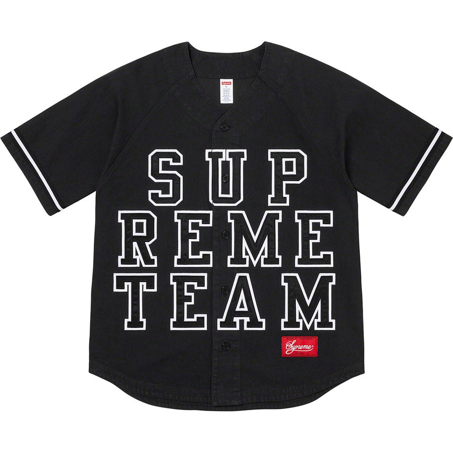 SUPREME 22FW DENIM BASEBALL JERSEY
