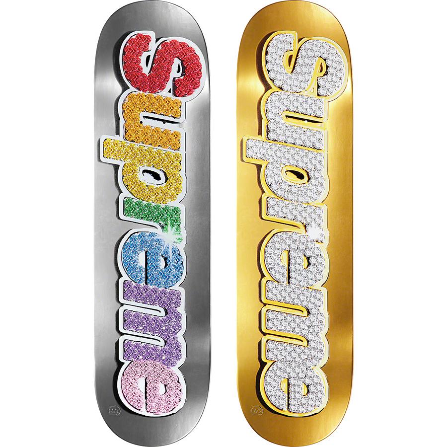 Supreme Bling Box Logo Skateboard GoldSup
