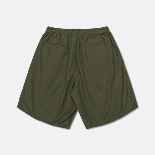 HOOGAH 22FW NYLON WIDE SHORTS "OLIVE"