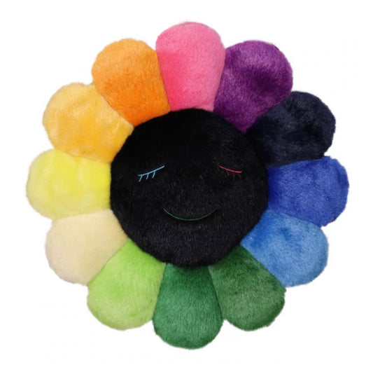 村上隆-KAIKAI KIKI MURAKAMI FLOWER CUSHION BLACK RAINBOW(60CM)