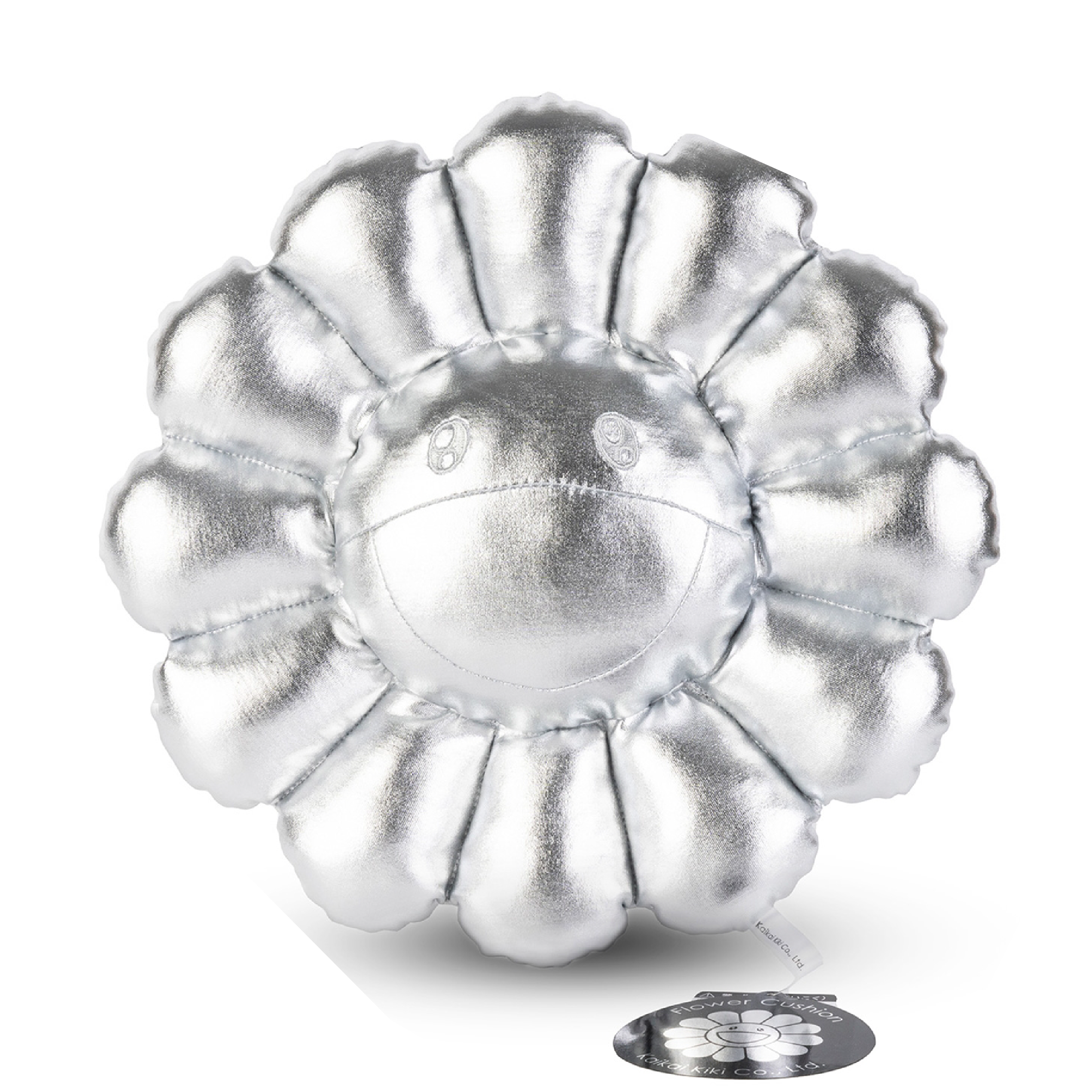 村上隆-KAIKAI KIKI MURAKAMI FLOWER CUSHION SILVER (30CM/60CM)