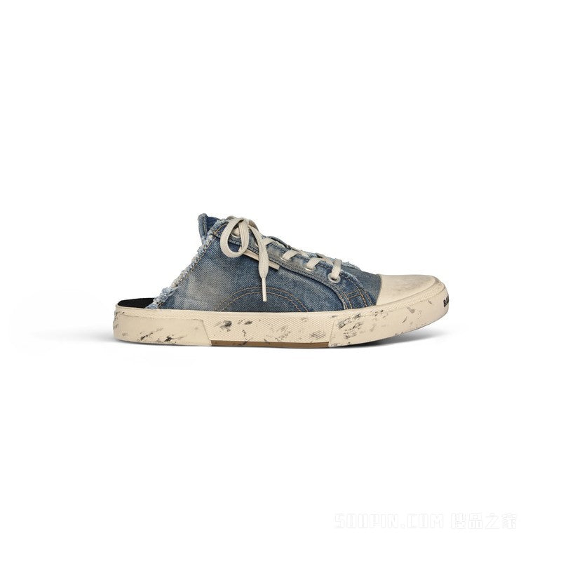 BALENCIAGA FLAT PARIS DENIM MULES