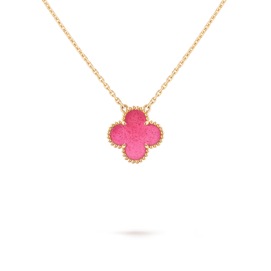 VAN CLEEF & ARPELS VINTAGE ALHAMBRA PENDANT 18K YELLOE GOLD ENAMEL