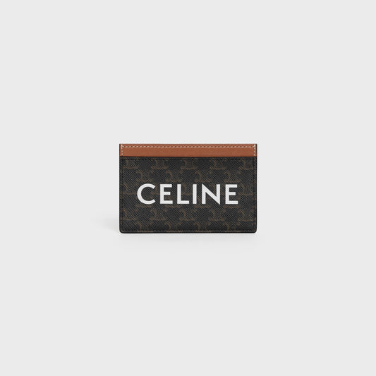 CELINE CARD HOLDER IN TRIOMPHE CANVAS WITH CELINE PRINT