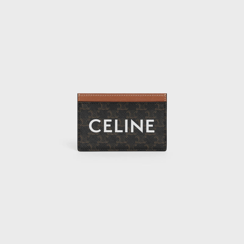 CELINE CARD HOLDER IN TRIOMPHE CANVAS WITH CELINE PRINT