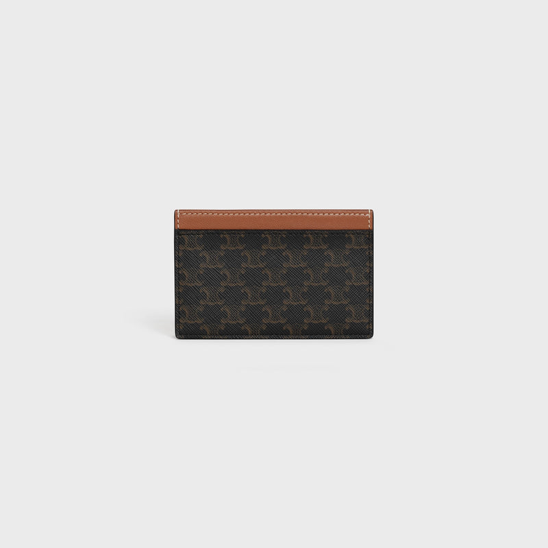 CELINE CARD HOLDER IN TRIOMPHE CANVAS WITH CELINE PRINT