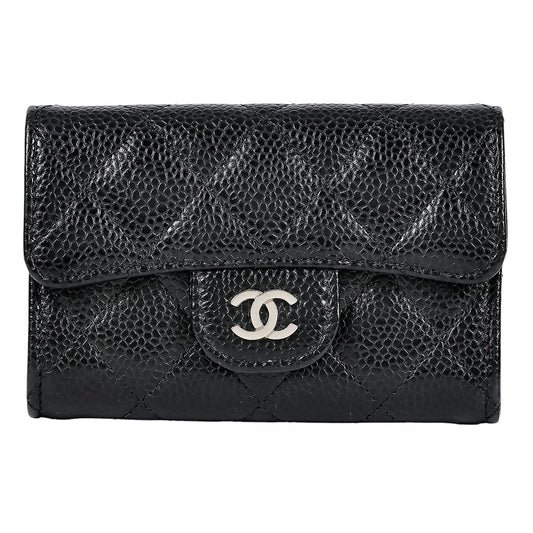 CHANEL WOMAN CALFSKIN PLAIN LEATHER LOGO CARD HOLDERS (AP0214)
