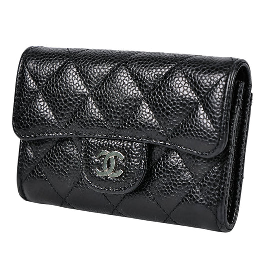 CHANEL WOMAN CALFSKIN PLAIN LEATHER LOGO CARD HOLDERS (AP0214)