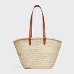 CELINE MEDIUM CELINE CLASSIC PANIER IN PALM LEAVES AND CALFSKIN