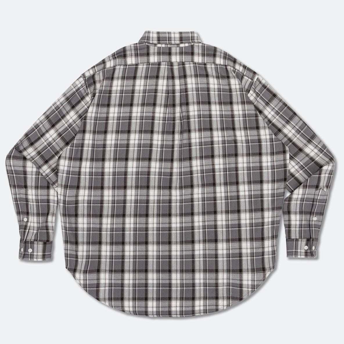 HOOGAH 24SS BALLON OVERSIZE S/S SHIRT-CHECK-BLACK/WHITE