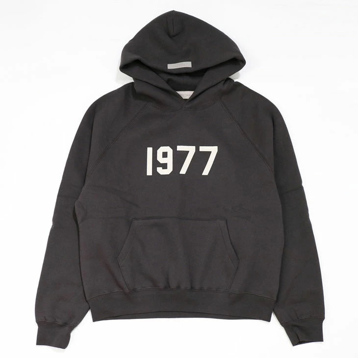 FEAR OF GOD ESSENTIALS 1977 IRON BLACK HOODIE