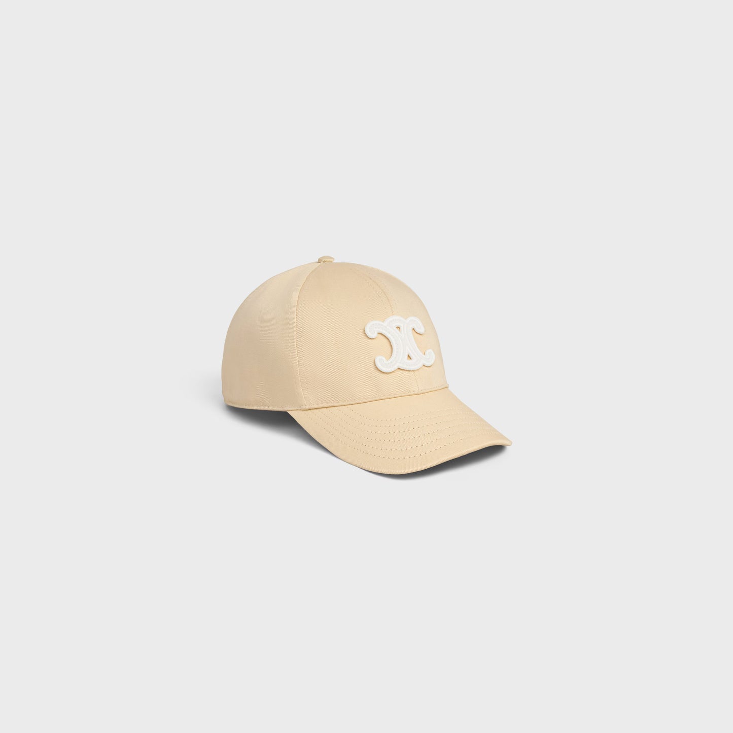 CELINE TRIOMPHE BASEBALL CAP IN WASHED COTTON (MACADAMIA)