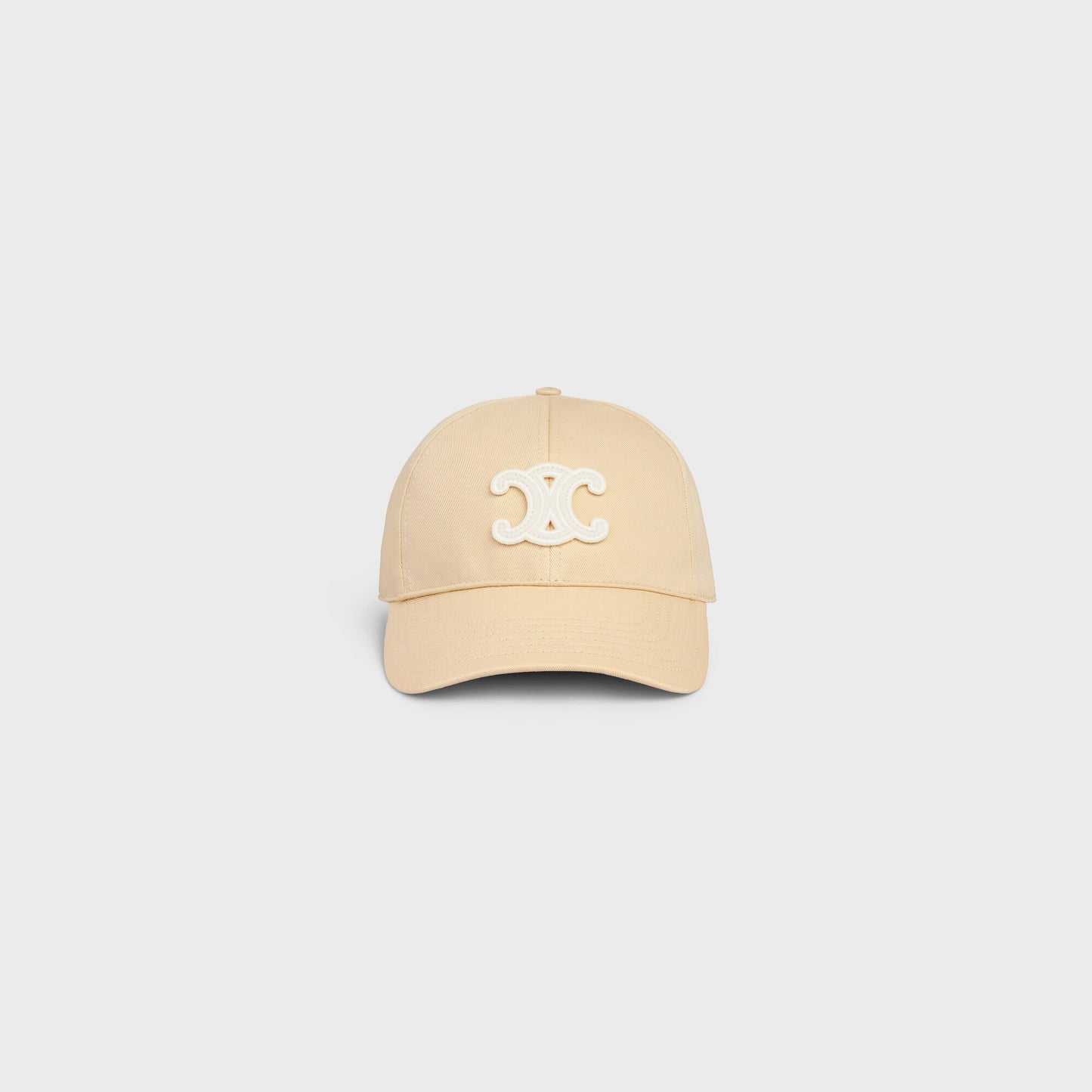 CELINE TRIOMPHE BASEBALL CAP IN WASHED COTTON (MACADAMIA)