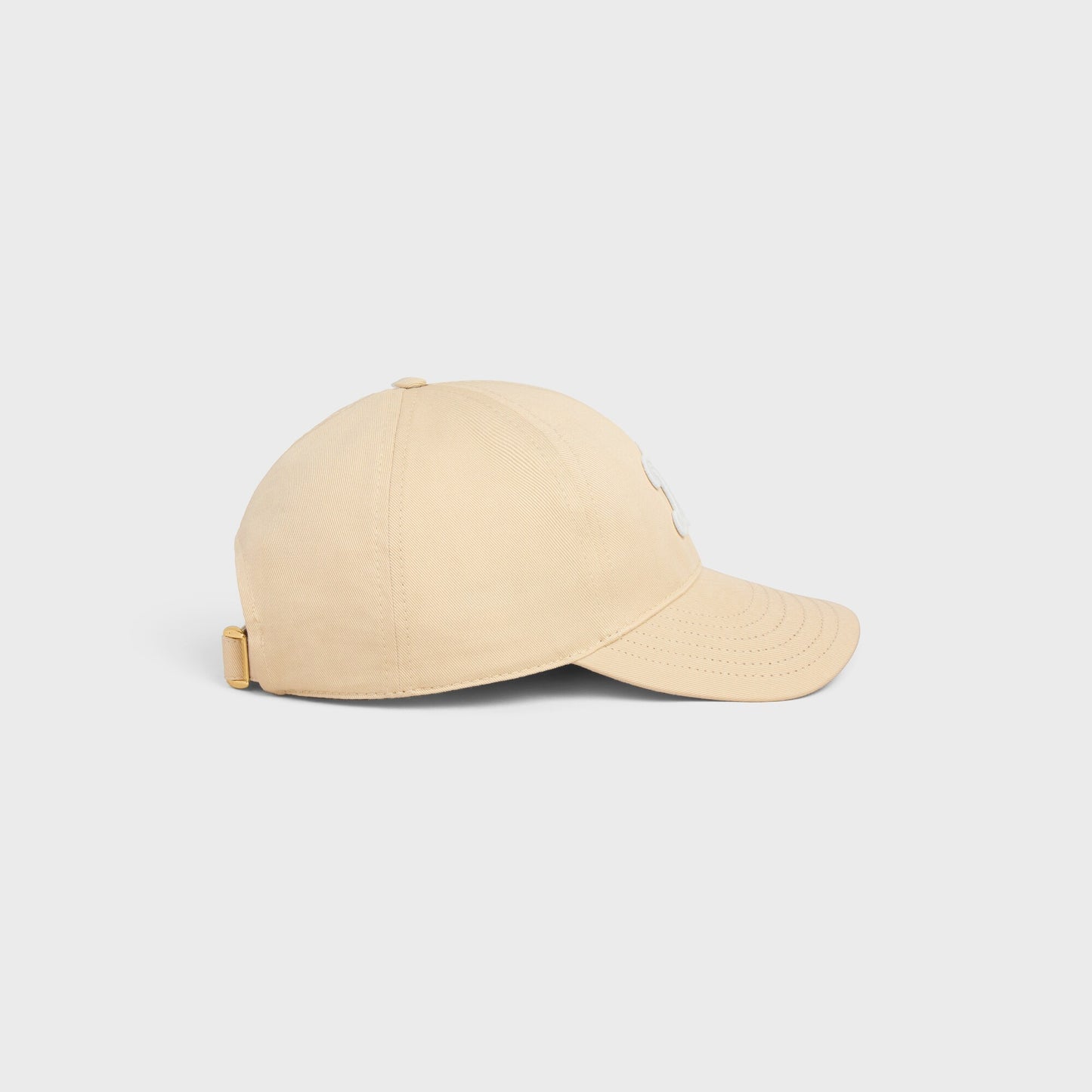 CELINE TRIOMPHE BASEBALL CAP IN WASHED COTTON (MACADAMIA)
