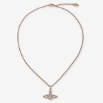 VIVIENNE WESTWOOD MINI BAS PENDANT PINK GOLD SILK NECKLACE