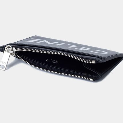 CELINE ZIPPED CARD HOLDER IN SMOOTH CALFSKIN WITH CELINE PRINT