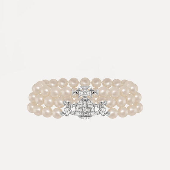 VIVIENNE WESTWOOD GRAZIELLA THREE ROW PEARL BRACELET(6103006L-02P132)