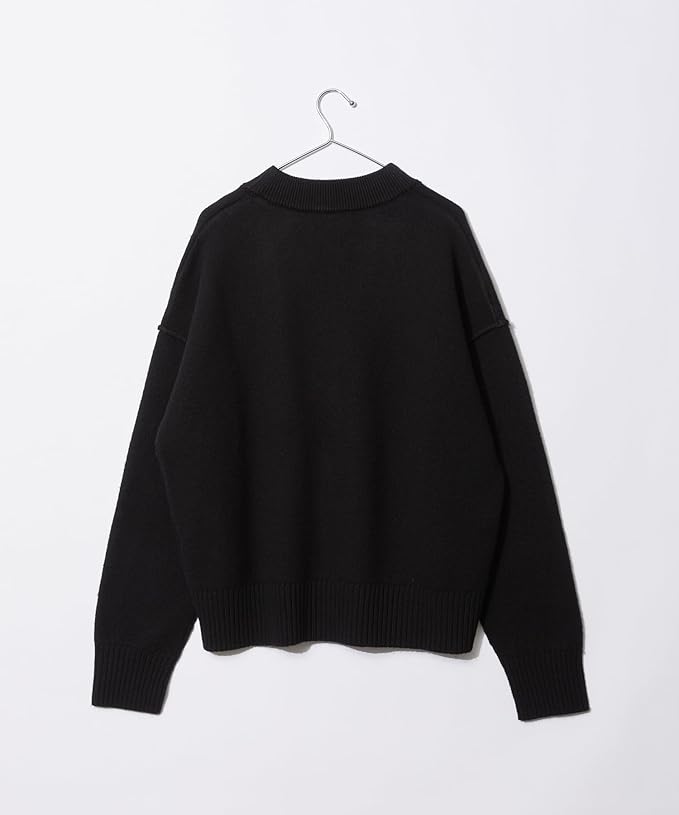 AMI PARIS RED HEART WOOL CARDIGAN BLACK (BFUKC006)