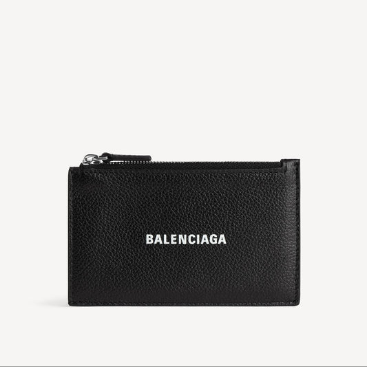 BALENCIAGA MEN'S CASH LONG COIN AND CARD HOLDER IN BLACK