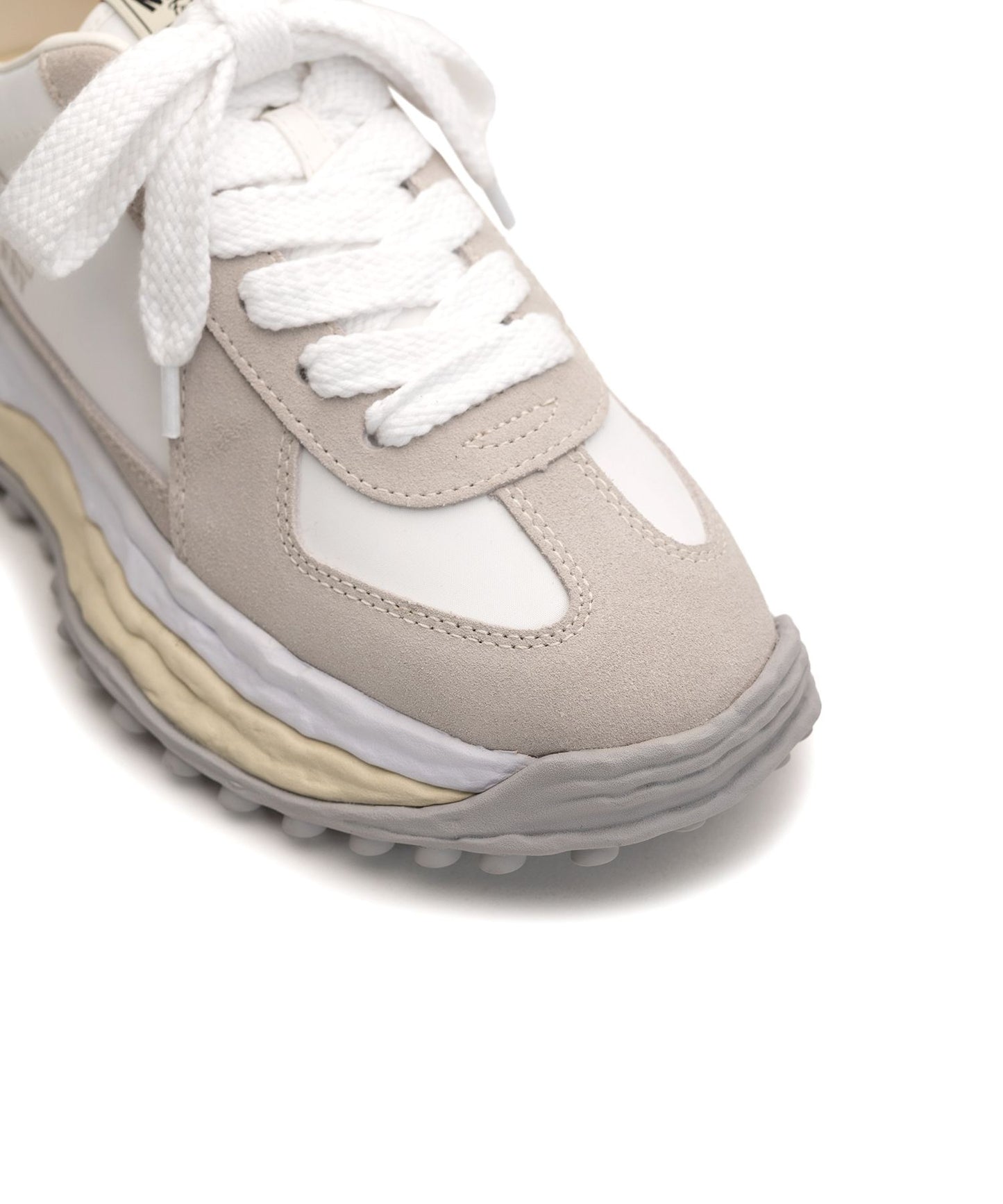 (A14FW703) MAISON MIHARA YASUHIRO "LARRY" OG SOLE MIX MATERIAL LOW SNEAKER WHITE