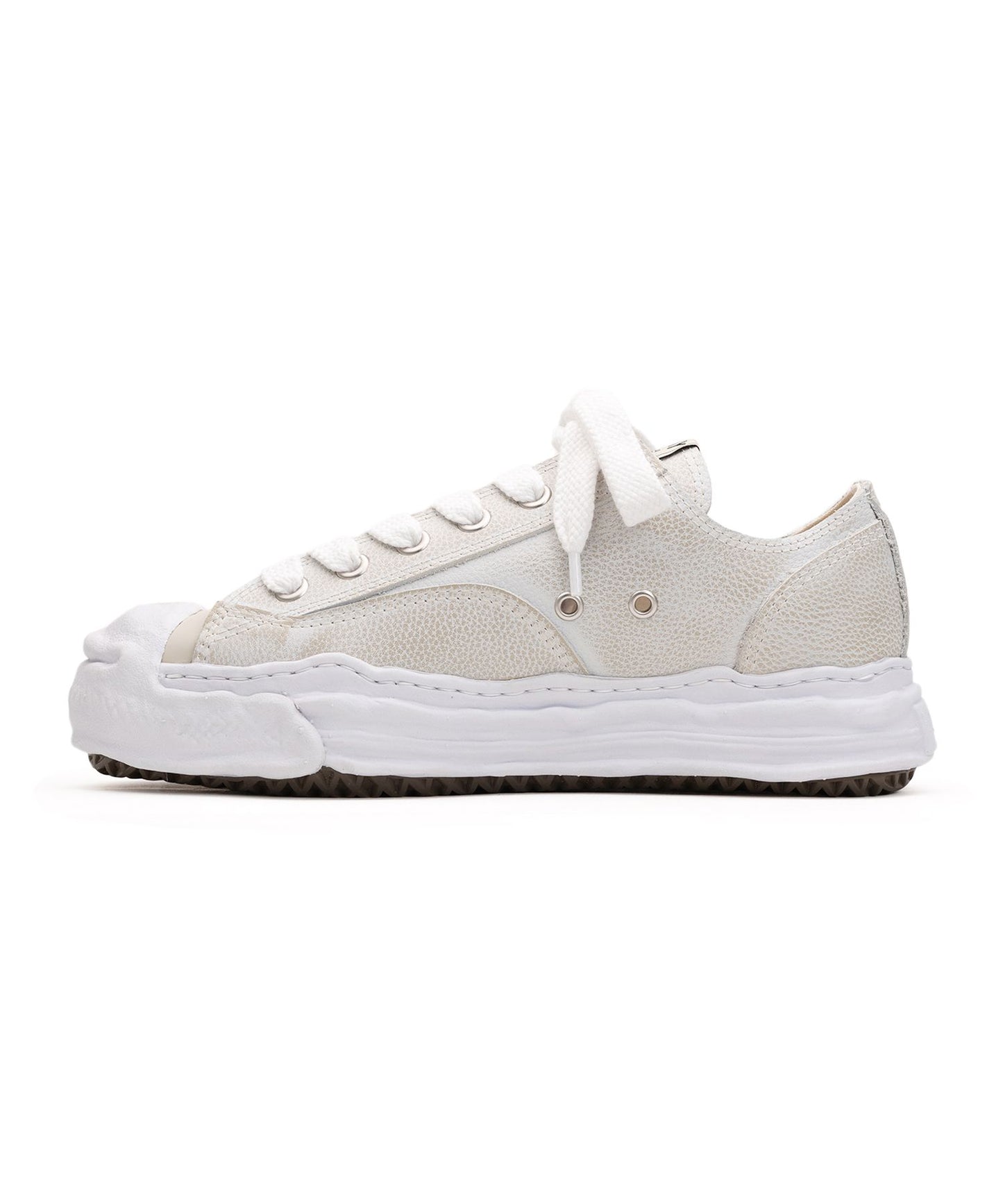 (A14FW743) MAISON MIHARA YASUHIRO "HANK" OG SOLE BRUSHED SHRINK LEATHER LOW SNEAKER WHITE