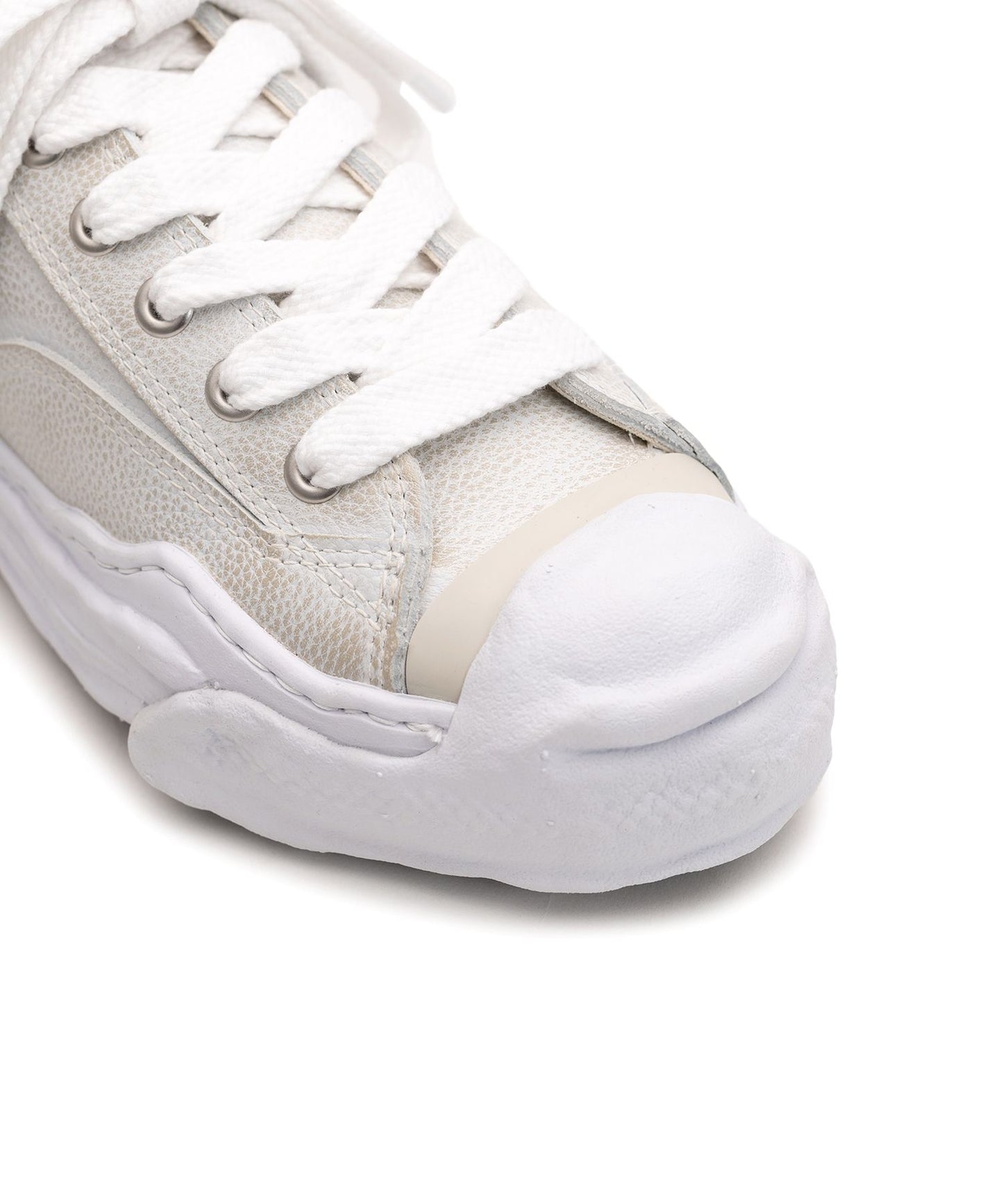 (A14FW743) MAISON MIHARA YASUHIRO "HANK" OG SOLE BRUSHED SHRINK LEATHER LOW SNEAKER WHITE