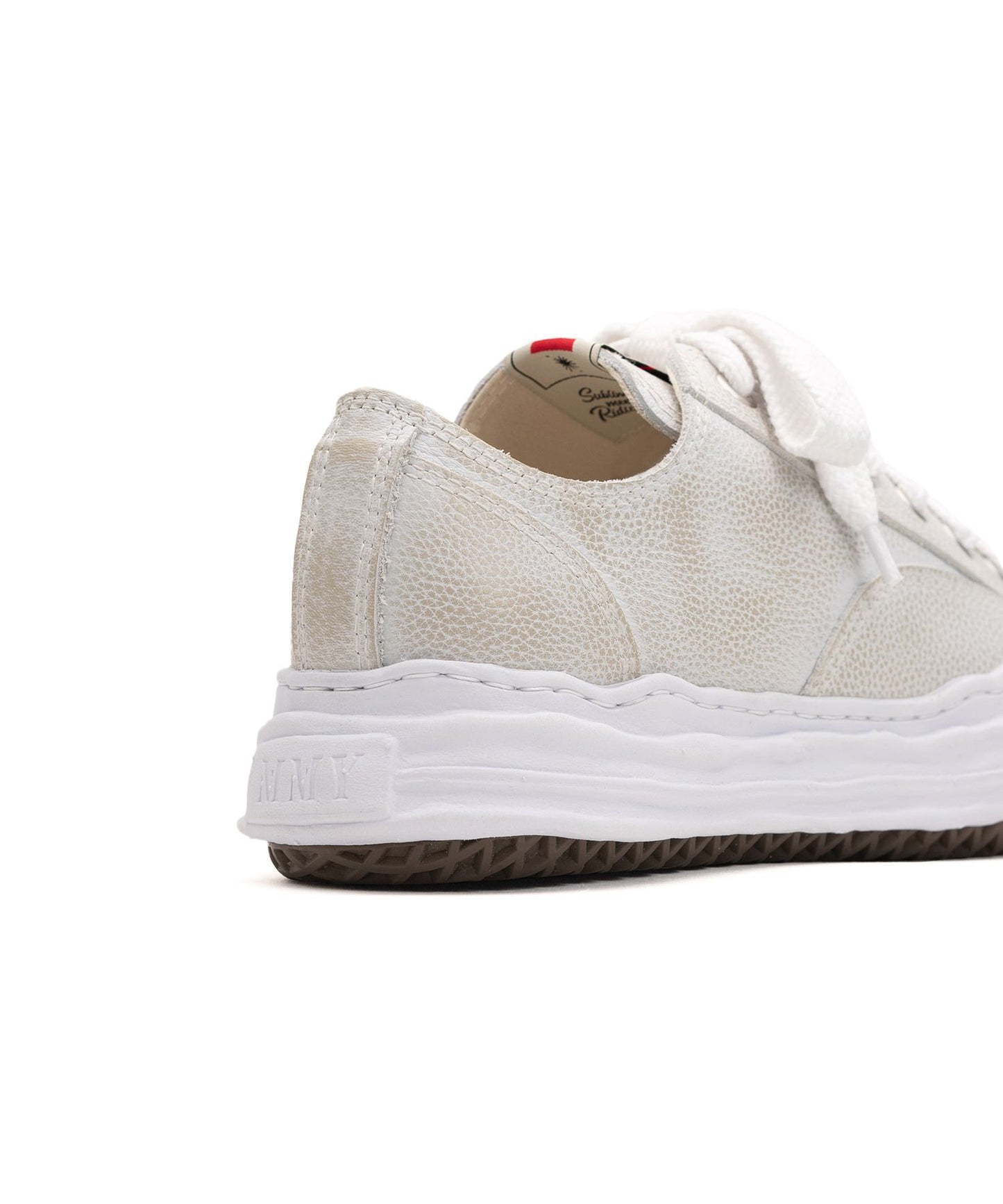 (A14FW743) MAISON MIHARA YASUHIRO "HANK" OG SOLE BRUSHED SHRINK LEATHER LOW SNEAKER WHITE