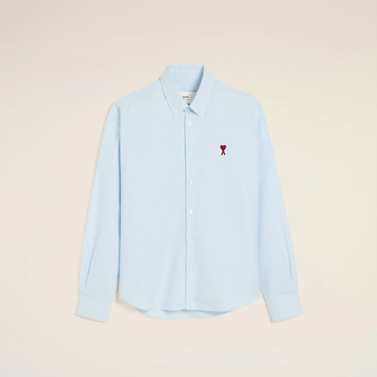 AMI PARIS BLUE BOTTON DOWN AMI DE COEUR SHIRT