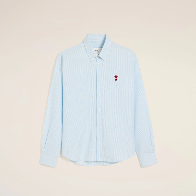 AMI PARIS BLUE BOTTON DOWN AMI DE COEUR SHIRT