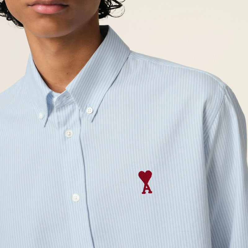 AMI PARIS BLUE BOTTON DOWN AMI DE COEUR SHIRT