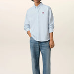 AMI PARIS BLUE BOTTON DOWN AMI DE COEUR SHIRT